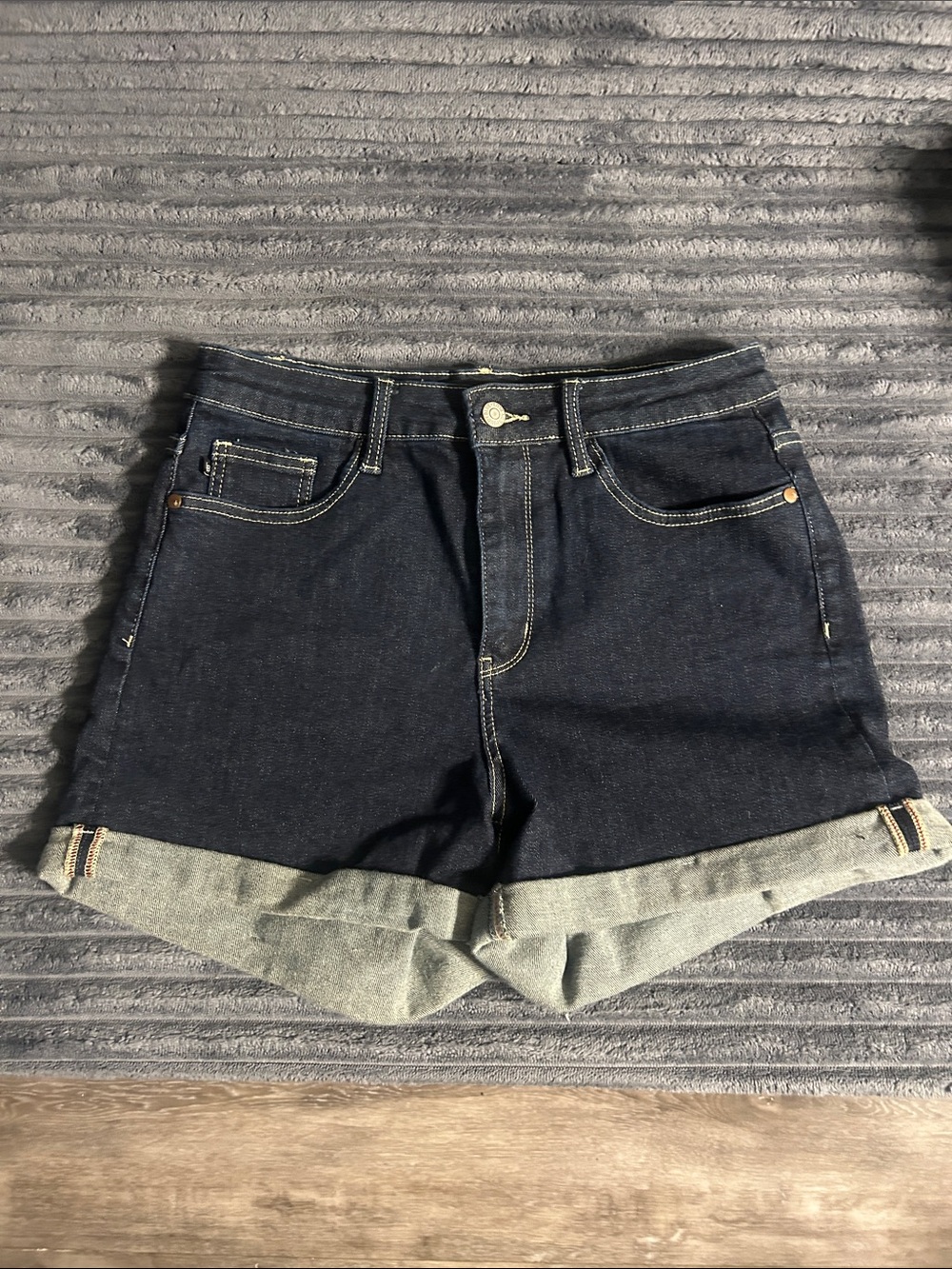 Dark Indigo Cuffed Denim Women's Shorts